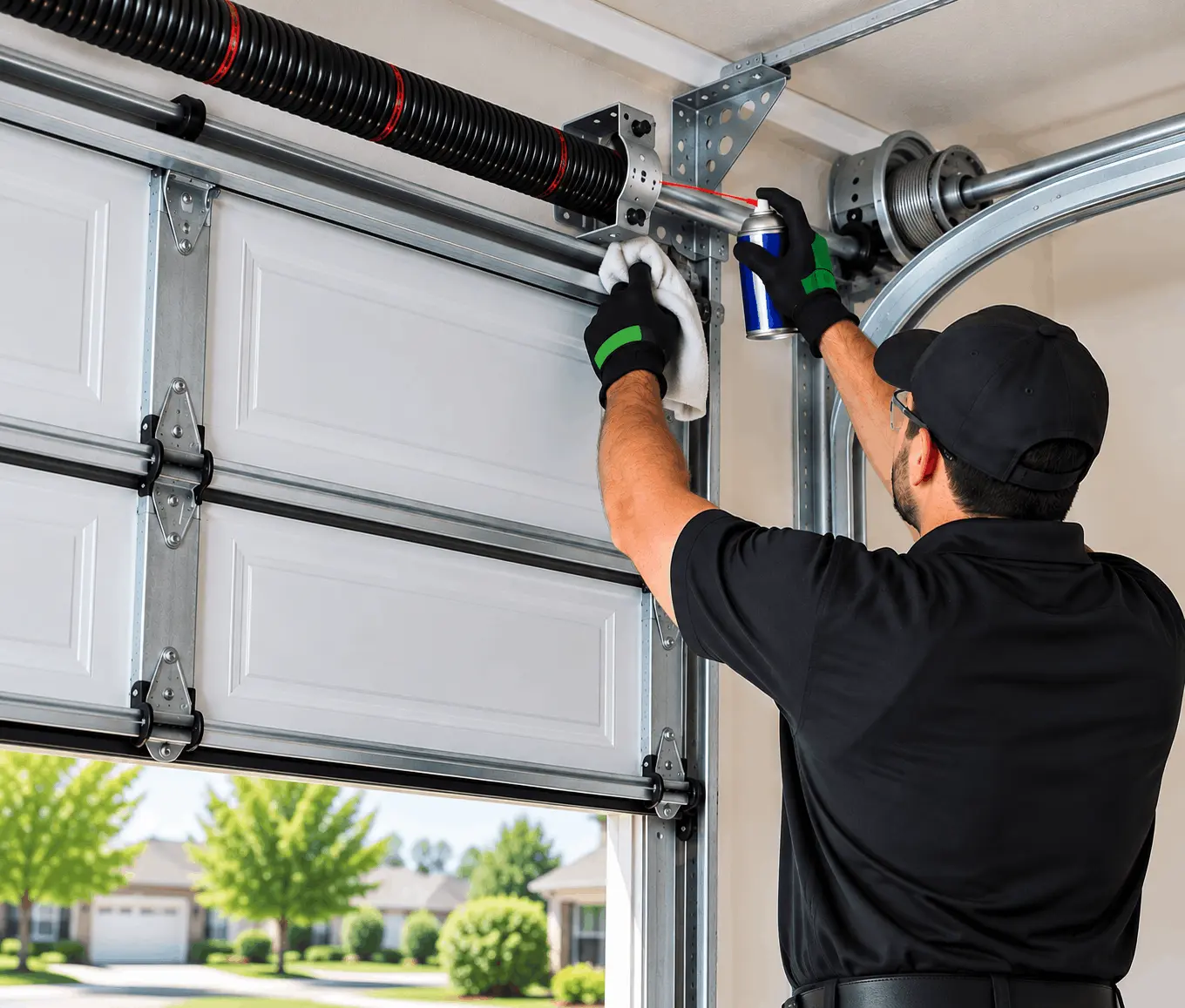 Preventive garage door maintenance in The Woodlands, TX